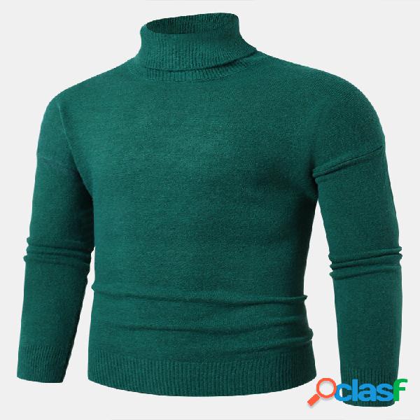 Uomo High Collo Maglioni casual alla moda elasticizzati a