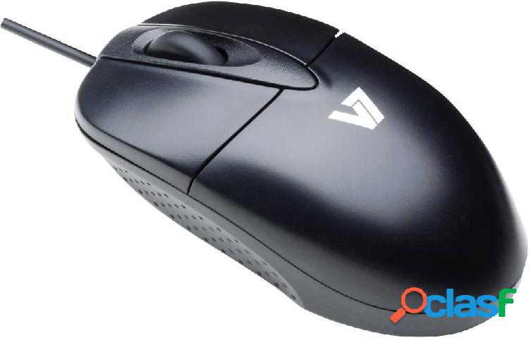 V7 Videoseven M30P10-7E Mouse USB Ottico Nero 3 Tasti 1000