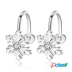 Womens Clip on Earring Classic Snowflake Ladies Cute
