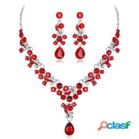 Womens Cubic Zirconia Jewelry Set Geometrical Flower Stylish