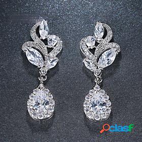 Womens Drop Earrings Earrings Cubic Zirconia Drop Pear Cut