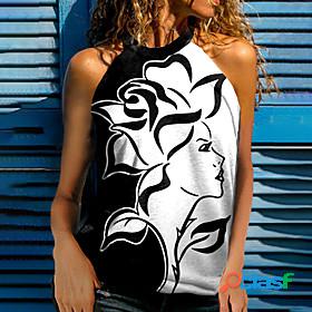 Womens Tank Top Camis Portrait Abstract Portrait Halter Neck