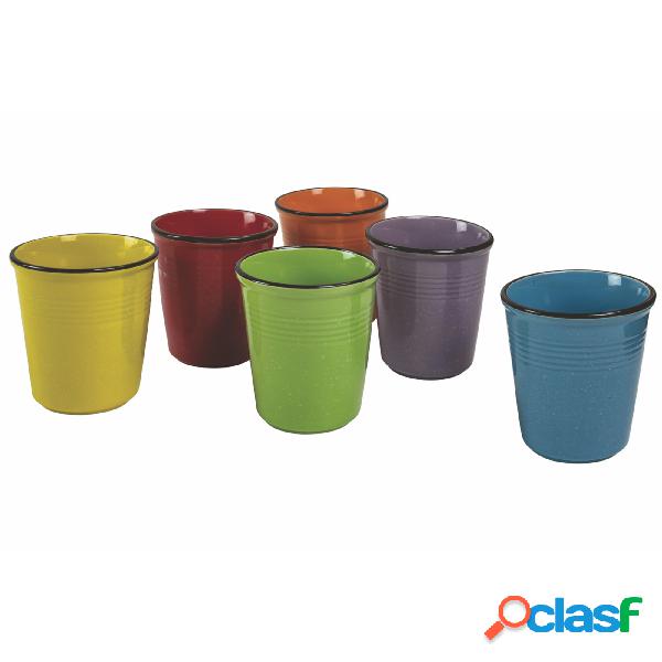 set 6 BICCHIERI ACQUA Baita in Ceramica Multicolor, diametro