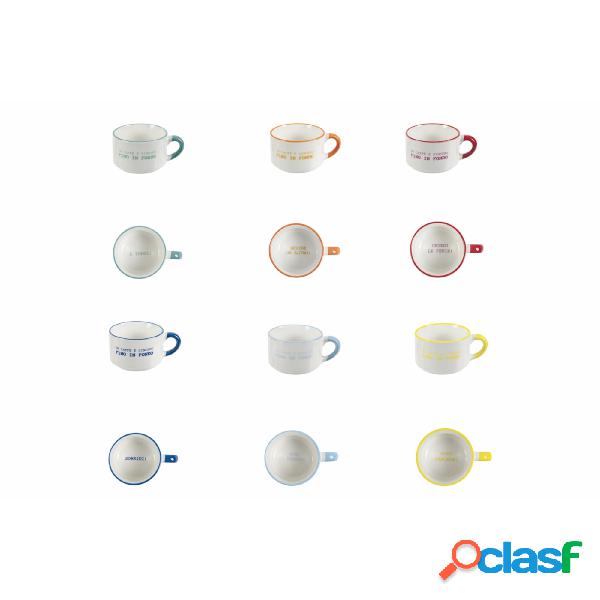 set 6 tazzine caffè Caffeomanzia in Bone China Multicolor,