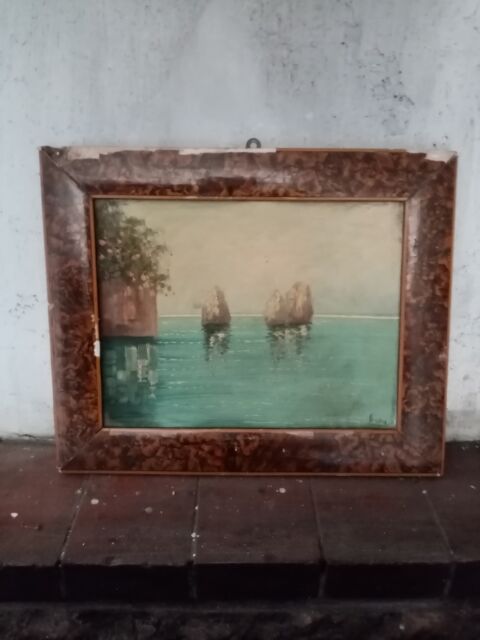 Antica coppia di quadri dipinti ad olio