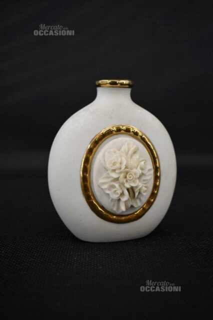 Vaso In Ceramica Bianca Capodimonte Made In Italy H 10 Cm