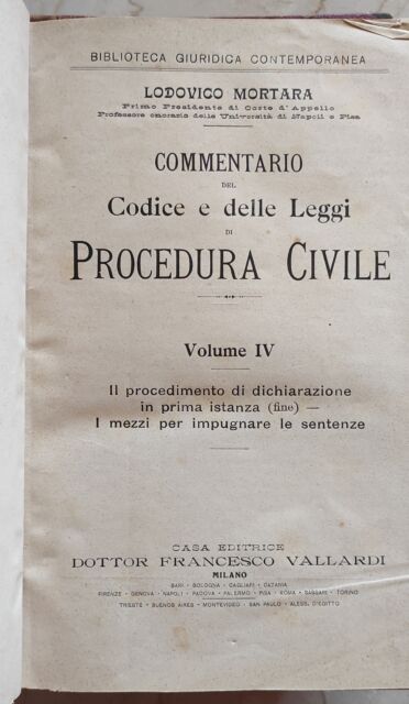 Libri antichi Procedura Civile