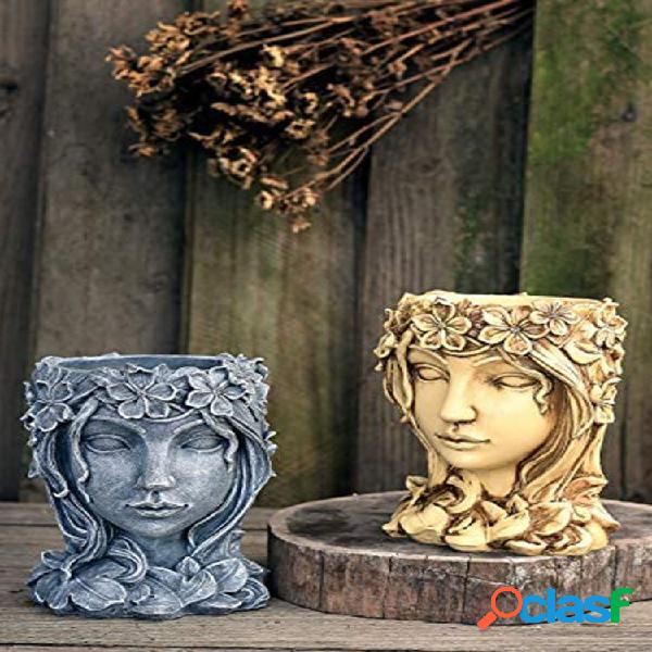1 PZ Squisito Vaso di Resina Piante Vaso di Fiori Dea Fiore