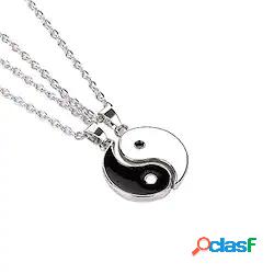 1 paio yin yang ciondolo collana a catena per donna o uomo