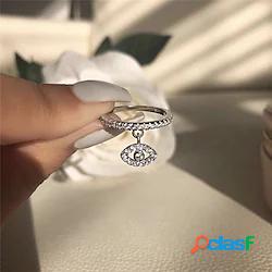 1 pc Anello For Per donna Zirconi Bianco Oro 18k geometrico