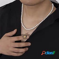 1 pc Collane a catena Collana di perle For Per uomo Da sera