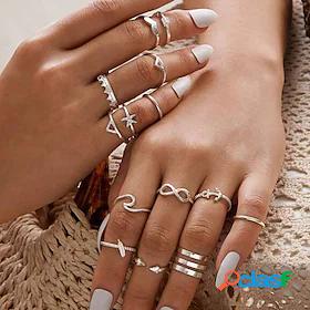 1 set Band Ring Ring For Womens Street Gift Date Alloy Retro