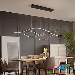 100/120 cm led pendente light wave design linea design nero