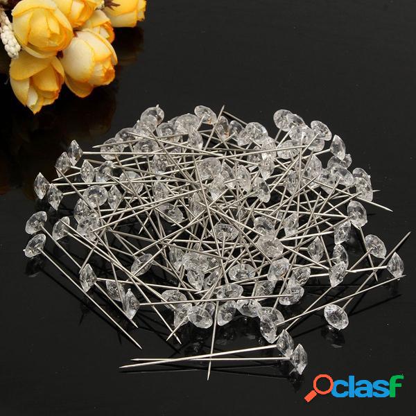 100pcs chiare fiori Diamante perni forniture bouquet di