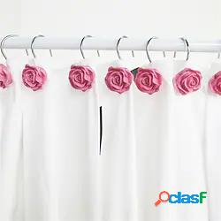 12 ganci per tende da doccia con design rosa adorabile