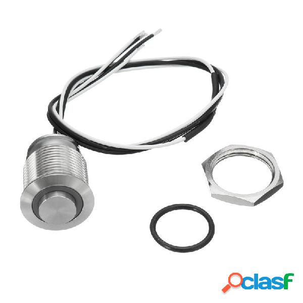 12V 16mm Metallo Momentare LED Interruttore a pulsante
