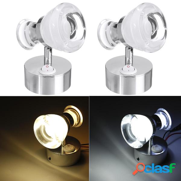 12V Double Head LED Lettura luci spot Comodino lampada per