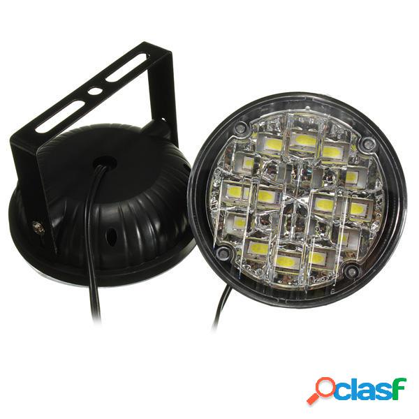 12v 18 LED bianco rotondo auto guida diurna luce corrente