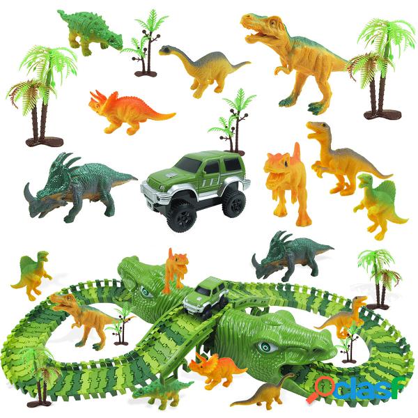 153pcs Dinosaur Railway Car Track Racing Track Giocattoli