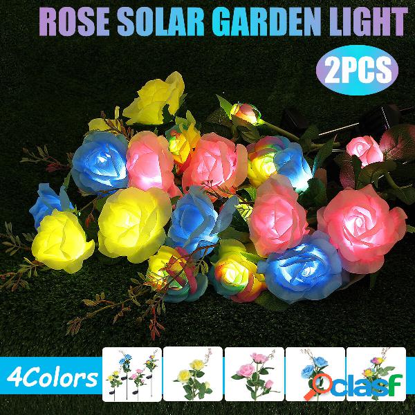 1PC / 2PCS LED solare Fiore di simulazione della luce del