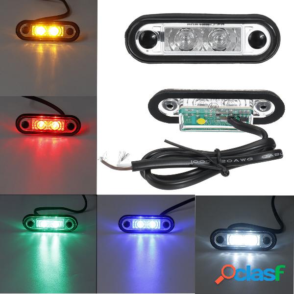 1PCS 12V/24V 2 LED Flush Fit Led Marker Lights Side Signal