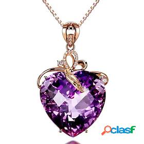 1pc Pendant Necklace For Amethyst Womens Anniversary Party