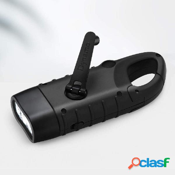 2 PCS Portatile LED Torcia Elettrica A Manovella Dinamo