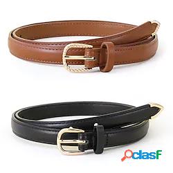 2 pezzi Per donna Cintura con fibbia in PU Cintura skinny