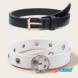 2 pezzi Per donna Cintura con fibbia in PU Cintura skinny