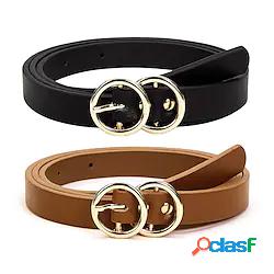 2 pezzi Per donna Cintura con fibbia in PU Similpelle Fibbia