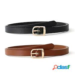 2 pezzi Per donna Cintura skinny Similpelle Fibbia con