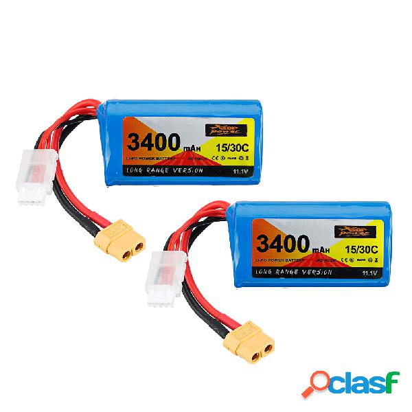 2 pezzi ZOP Power 11,1 V 3400 mAh 15C / 30C 3S LR Li-ion