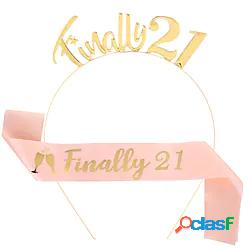 2 pz/set 21esimo compleanno fascia e tracolla set finalmente