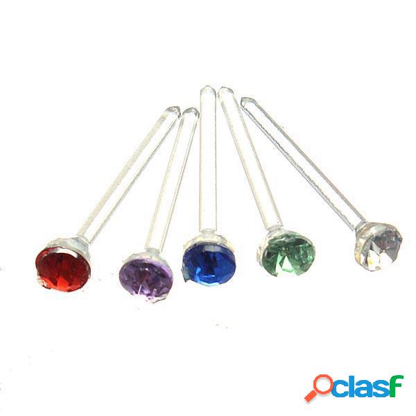 20 coppie carino orecchini di plastica strass di cristallo
