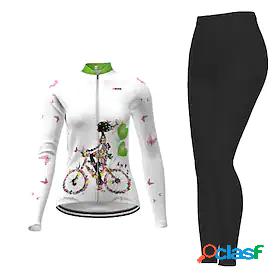 21Grams Womens Cycling Jersey with Tights Long Sleeve -