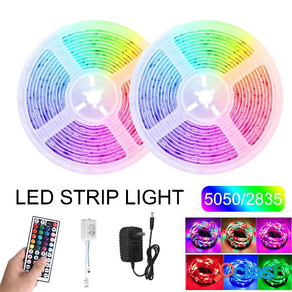 2PCS 5M RGB LED Strip Light SMD5050 / 2835 DC12V Lampada a