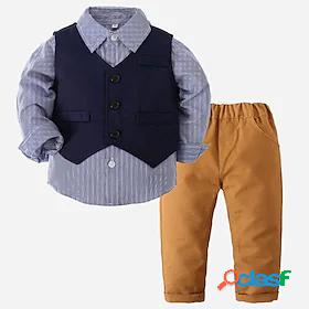 3 Pieces Baby Boys Active Basic Clothing Set Cotton Casual