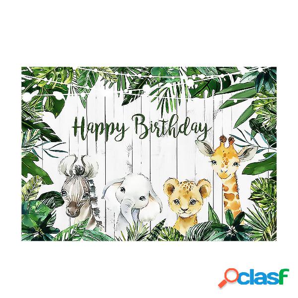 3 dimensioni giungla verde foresta sfondo buon compleanno