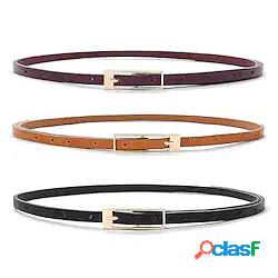 3 pezzi Per donna Cintura skinny Similpelle Fibbia ad