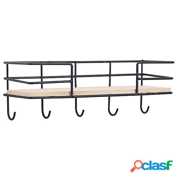 3/4/5 Ganci Appendiabiti da parete in legno Scaffale