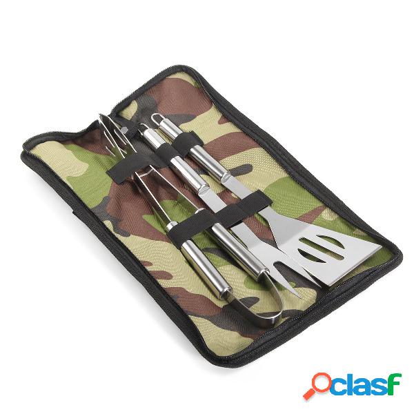 3Pcs BBQ Barbecue Stoviglie Forchetta da cucina in acciaio
