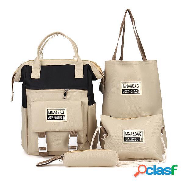 4 pezzi / set zaino mamma pannolino impermeabile Borsa