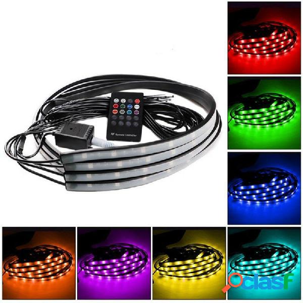 4PCS RGB Under Car LED Decorazione Lights Strip Sound Music