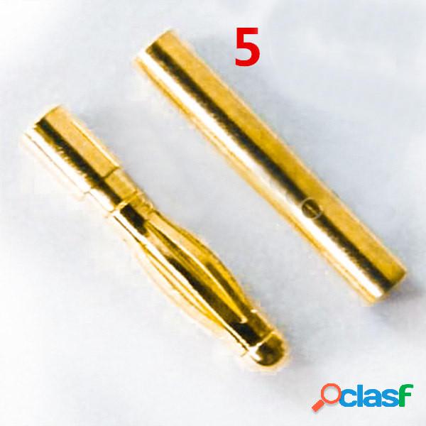 5 coppie di 2mm Gold Bullet Banana Connettore Tappo per