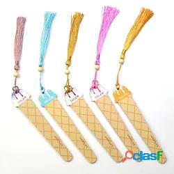 5 pcs Segnalibro in legno geometrico Creativo Marchio di