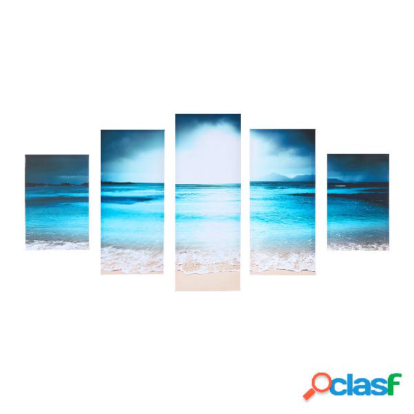 5 pezzi dipinti su tela mare tramonto parete decorativa