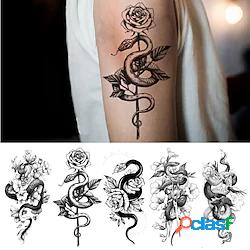 5 pz moda tatuaggi temporanei adesivo rosa serpente panda