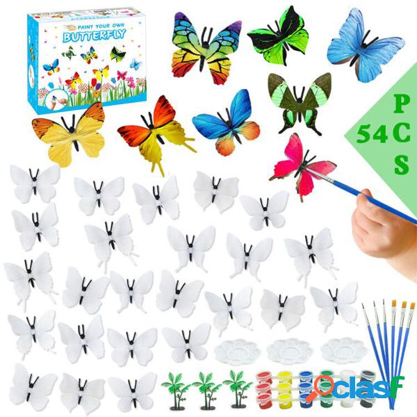 54pcs / set fai da te pittura farfalle dipinti a mano