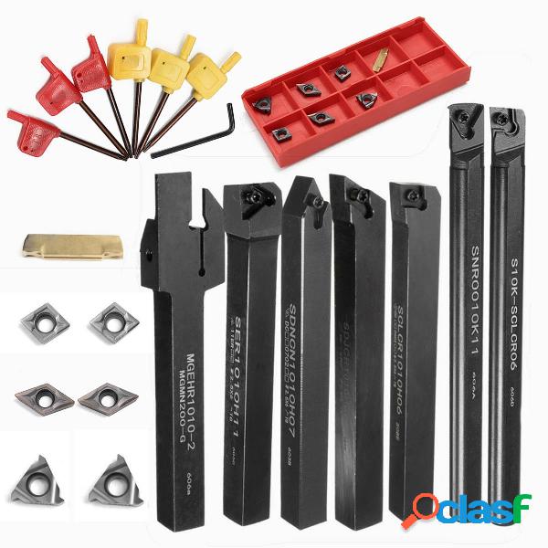 7pcs 10mm Shank Tornio Tornitura portautensili con alesatori