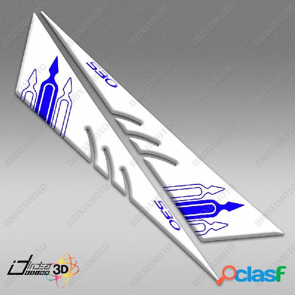 Adesivi resinati 3d fasce blu bianco
